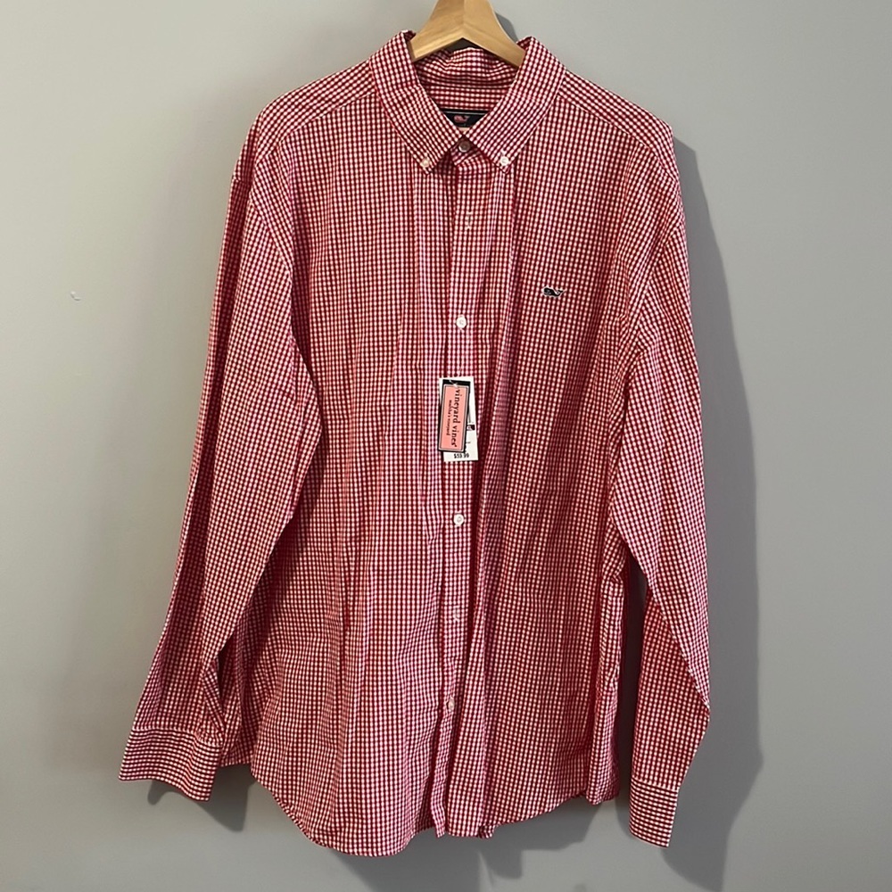 Mens Gingham Button Down Shirt Vineyard Vines 2XL